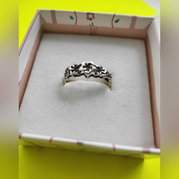 Plumeria .925 Sterling Silver Ring - Picture 1 of 14